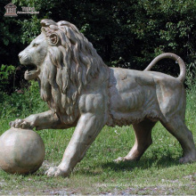 Hand Carved Natural Stone Outdoor Sculpture Garden Lion Statue